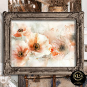 Peach Watercolor Peonies Decoupage Gift Seidenpapier