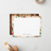 Peach Watercolor Personalisiert Stationierung Mitteilungskarte (Vorderseite/Rückseite Beispiel)