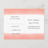 Peach Watercolor RSVP Card Einladungspostkarte (Rückseite)