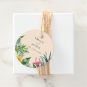 Peach Watercolor Tropical Floral Wedding Vielen Da Geschenkanhänger (Beispiel)