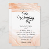 Peach Watercolor Wash | Einladung zur Pfirsichhoch (Vorne/Hinten)