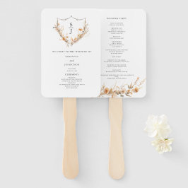 Peach Watercolor Wildblume Wedding Program Fächer