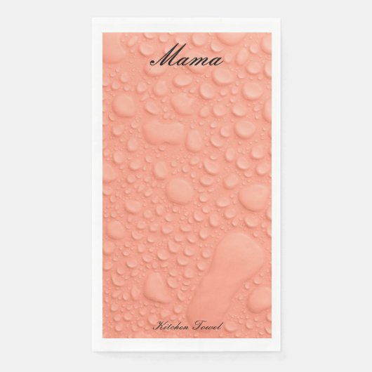 Peach Waterdrop Küchentücher Serviette (Vorderseite)
