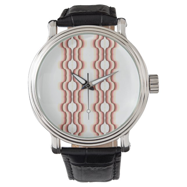 Peach Wave Symmetry Armbanduhr (Vorderseite)
