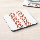 Peach Wave Symmetry Getränkeuntersetzer (Linke Seite)