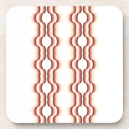 Peach Wave Symmetry Getränkeuntersetzer (Vorderseite)