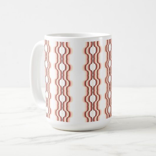 Peach Wave Symmetry Kaffeetasse (Vorderseite Links)