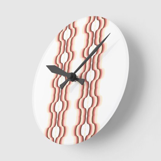 Peach Wave Symmetry Runde Wanduhr (Winkel)