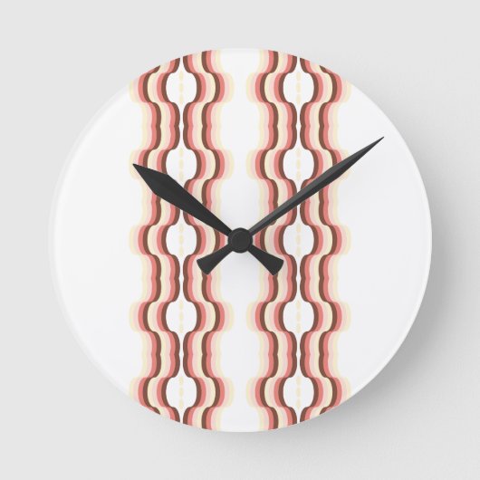 Peach Wave Symmetry Runde Wanduhr (Vorderseite)