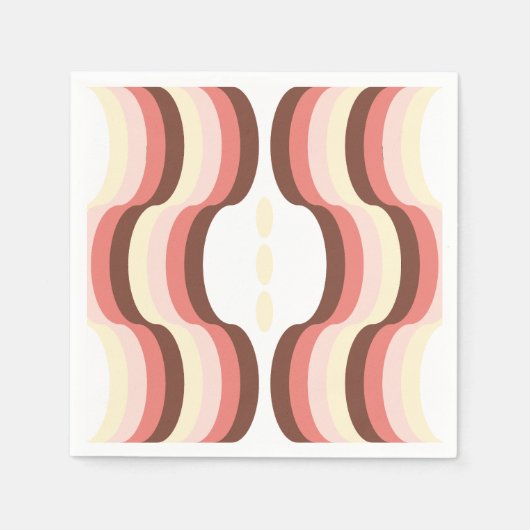 Peach Wave Symmetry Serviette (Vorderseite)