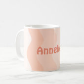 Peach Wavy Personalisiert Kaffeetasse (Vorderseite Links)