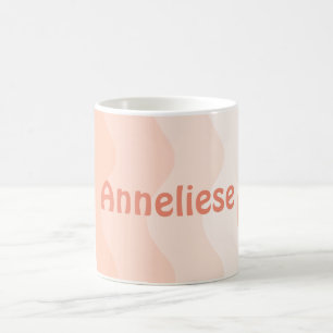 Peach Wavy Personalisiert Kaffeetasse
