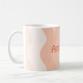 Peach Wavy Personalisiert Kaffeetasse (Links)