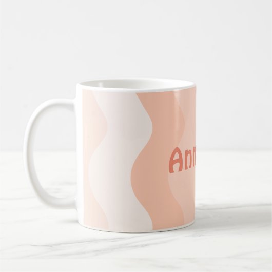 Peach Wavy Personalisiert Kaffeetasse (Links)