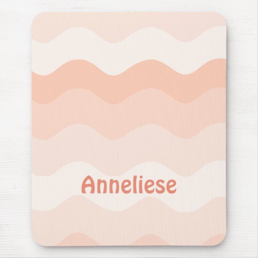 Peach Wavy Personalisiert Mousepad (Vorne)