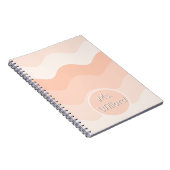 Peach Wavy Spiral Foto Notebook Notizblock (Rechte Seite)