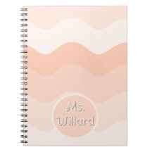 Peach Wavy Spiral Foto Notebook
