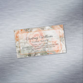 Peach Wedding Bouquet Blumendesign Magnetische Visitenkarte (Beispiel)
