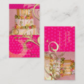 Peach Wedding Cake/Bakery/pâtisserie Visitenkarte (Vorne/Hinten)