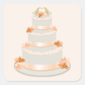 Peach Wedding Cake Sticker (Vorderseite)