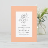 Peach Wedding Calligrafy Modern Printable Digital Save The Date (Stehend Vorderseite)