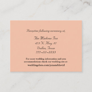 Peach Wedding Cards Begleitkarte
