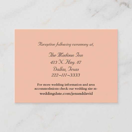 Peach Wedding Cards Begleitkarte (Vorderseite)