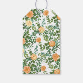 Peach Wedding Classic Floral Rose Geschenkanhänger (Rückseite)