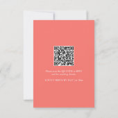 Peach Wedding Einladung mit QR Code (Rückseite)