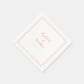 Peach Wedding Elegante Einfache Moderne Empfang Ch Serviette (Ecke)