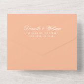 Peach Wedding Elegantes Script Moderne UAWG All In One Einladung (Rückseite)