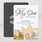 Peach Wedding Floral Save the Date (Vorne/Hinten)