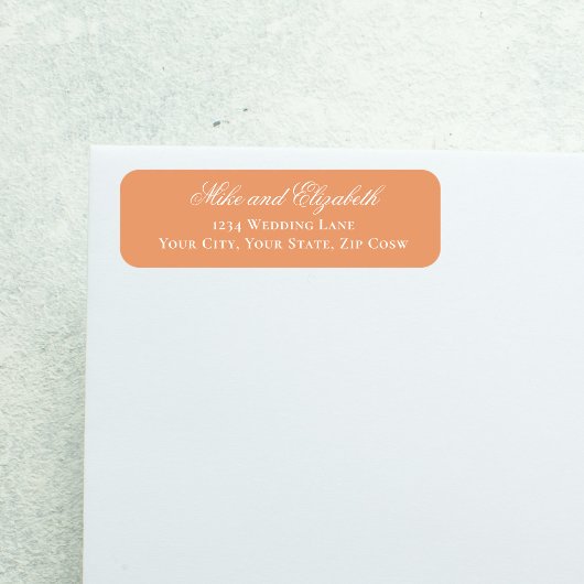Peach Wedding Monogram Floral Script