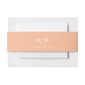 Peach Wedding Monogram Script Custom Einladungsbanderole (Vorderseite Beispiel)
