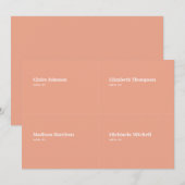 Peach Wedding Platzkarte DIY (Vorne/Hinten)