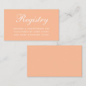 Peach Wedding Registry Calligraphy Enclosure Card Begleitkarte (Vorne/Hinten)