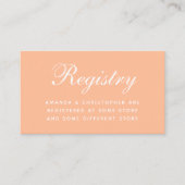 Peach Wedding Registry Calligraphy Enclosure Card Begleitkarte (Vorderseite)
