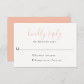 Peach Wedding RSVP Card (Vorne/Hinten)