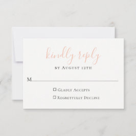 Peach Wedding RSVP Card Karte