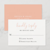 Peach Wedding RSVP Card Karte (Vorne/Hinten)