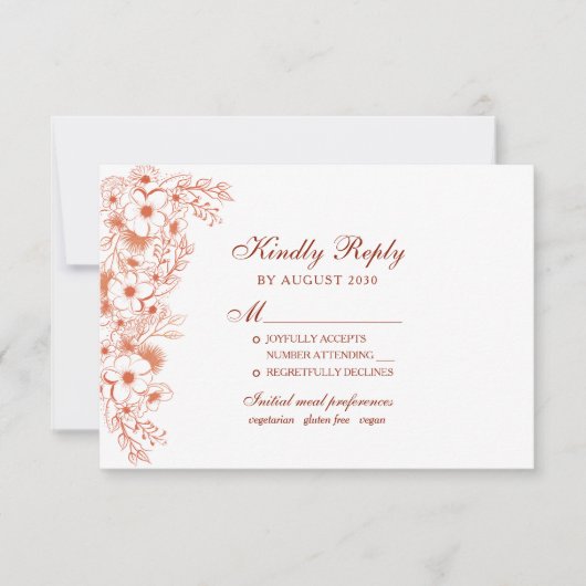 Peach Wedding RSVP Karte (Vorderseite)