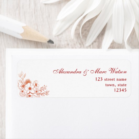 Peach Wedding Rücksendeadresse (Insitu)