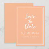 Peach Wedding Save the Dates Minimal Ankündigungen (Vorne/Hinten)