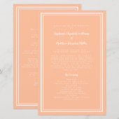 Peach Wedding Script Classic Chic Zeremony Program (Vorne/Hinten)