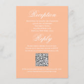 Peach Wedding Script RSVP Reception  Begleitkarte (Vorderseite)