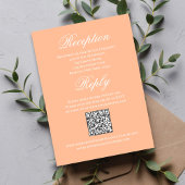 Peach Wedding Script RSVP Reception Begleitkarte
