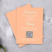 Peach Wedding Script RSVP Reception Begleitkarte