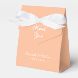 Peach Wedding Simple Calligraphy Danke, Script Geschenkschachtel