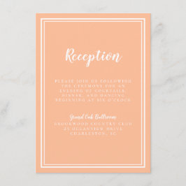 Peach Wedding Simple Modern Empfang Traditionell Begleitkarte