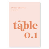Peach Wedding Tischnummer (Vorderseite)